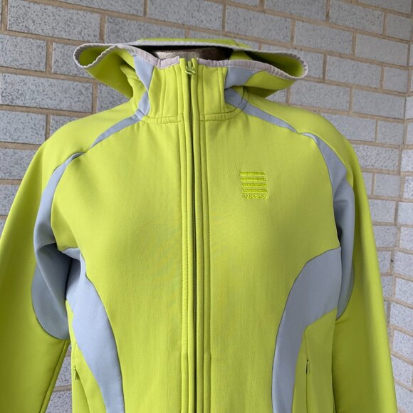 Lands'End Lightweight LIME LEMON GRAY Jacket HOODIE SIZE 10-12 M/P 92% POLYESTER - Picture 2 of 9